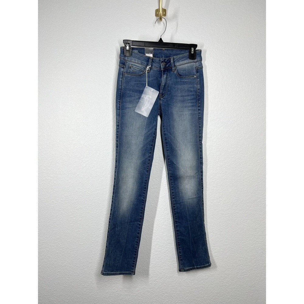 G- Star Raw 3301 High Straight Bionic Slander Super Stretch Jeans Size 25